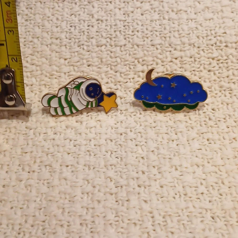 NEW Spaceman and Heaven Enamel Pin Set
